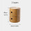 Round Bedside Table with Sliding Doors, Large Storage, Modern Nightstand for Small Spaces 2