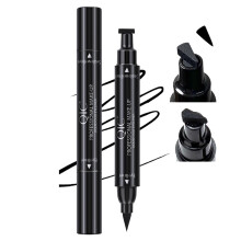 Waterproof Liquid Eyeliner Pen 2 in 1 Dual Tip with Precision Winged Eyeliner Stamp Black 2 Pack