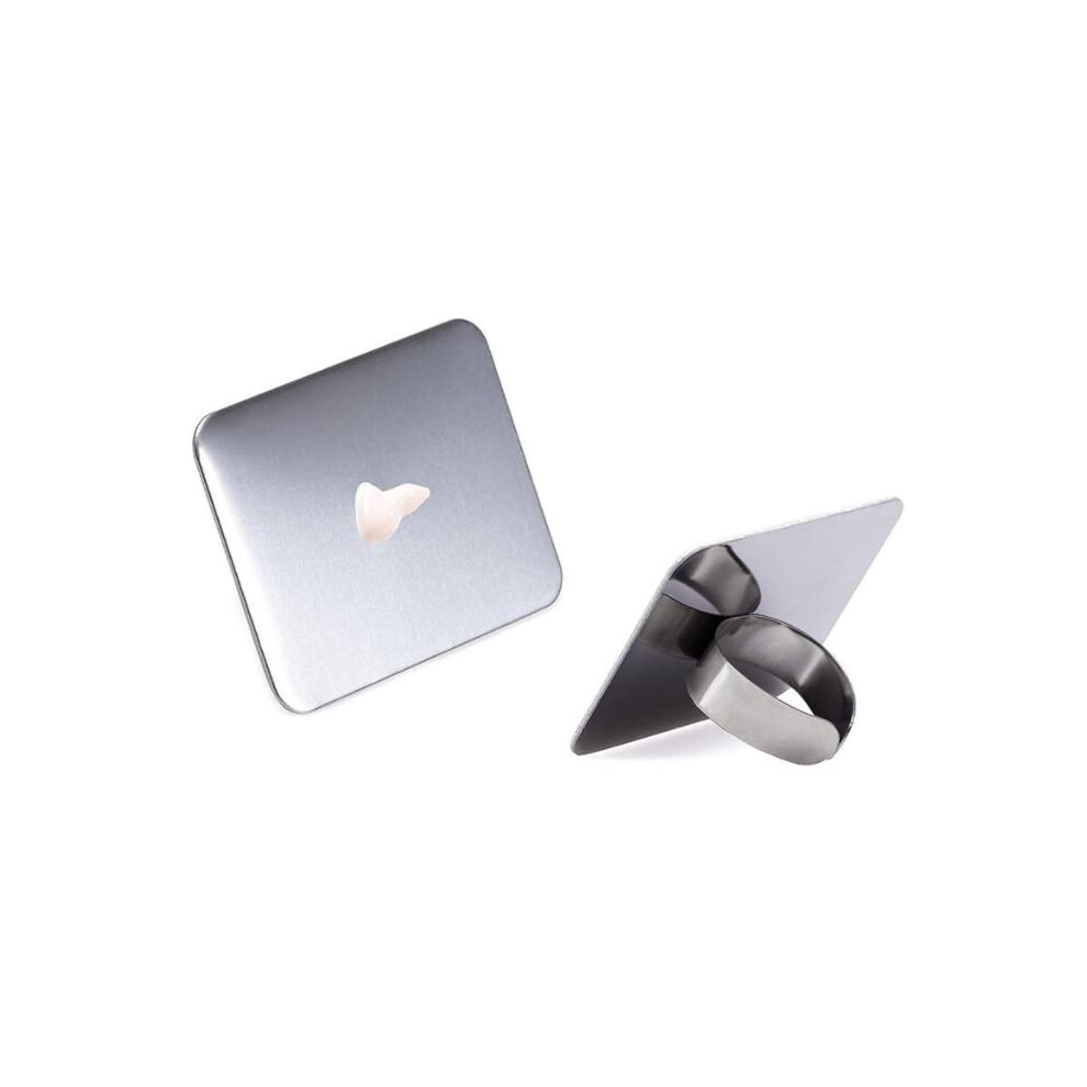 Nail Art Palette Stainless Steel Finger Ring Mixing Tray for DIY Color Blending and Makeup