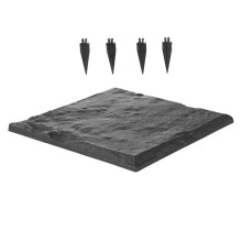 Pavimentos para Jardim-Duoku-8 Peças-Lajes de Passo 39,5x39,5 cm-Design Natural em Resina PC ABS-com Pinos de Fixação
