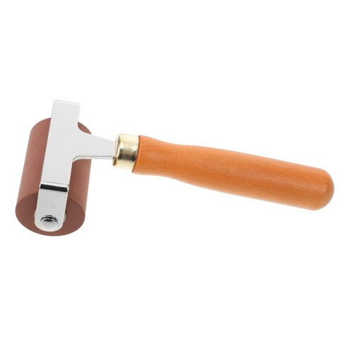Printmaking Roller with Smooth Ink Distribution, Rubber Brayer with Ergonomic Wood Handle for DIY