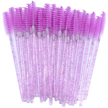 Disposable Eyelash Brushes Crystal Purple 100pcs Spiral Mascara Wands for Lash Extensions