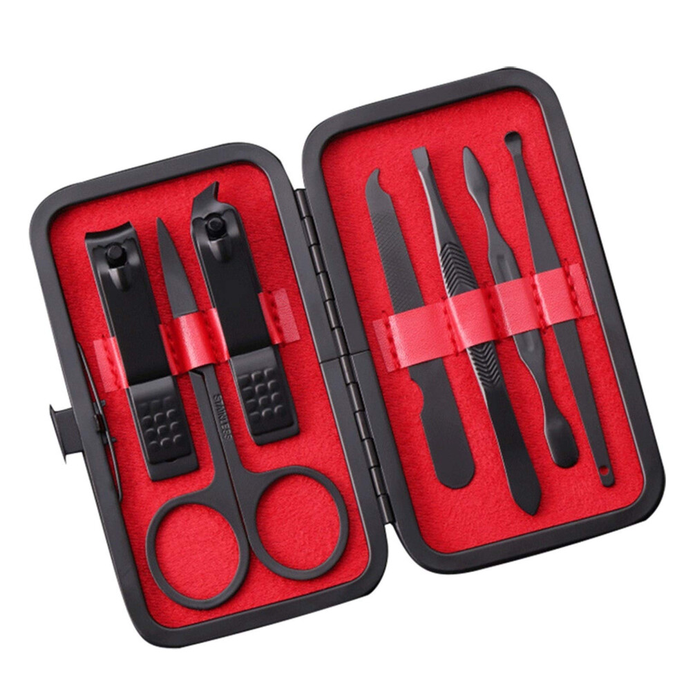 Manicure Set with Nail Clippers, 7 Piece Stainless Steel Pedicure Kit for Travel and Grooming