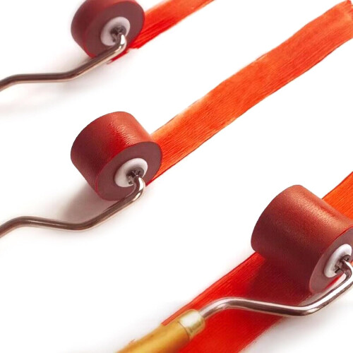 Wood Handle Rubber Brayer Roller for Block Printing and Printmaking, Smooth Ink Application 1