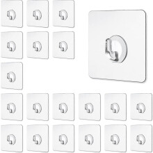 20 Pcs Transparent Adhesive Hook, Transparent Magic Hook, Max 10KG Heavy Load, Plastic Adhesive Wall Hook, Wall Hanging Without Drilling, fo