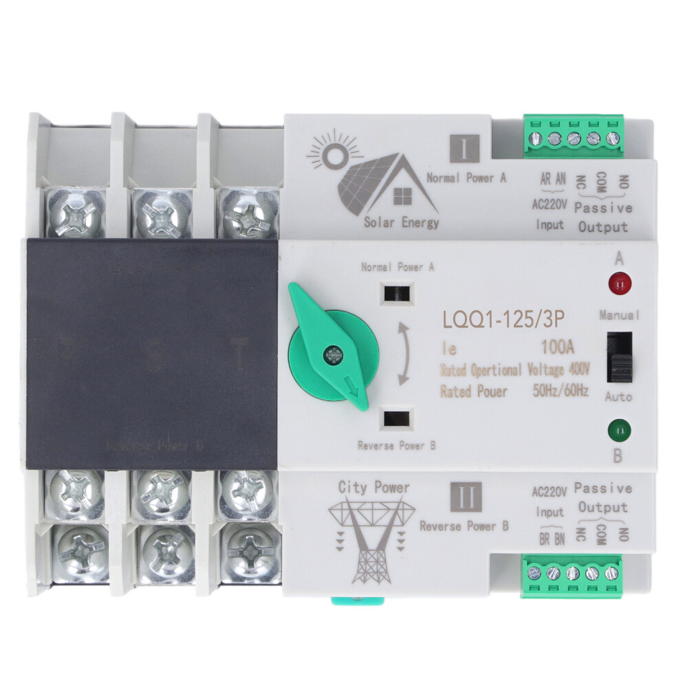 3P Dual Power Auto Transfer Switch 100A Flame Retardant Ac400v 4981380973381