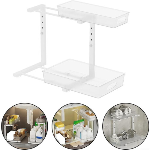 Kitchen Cabinet Organizer Rack with Removable Shelves for Space Saving and Cooking Storage 2