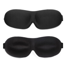 2pcs 3D Contoured Sleep Mask Set, Adjustable Blackout Eye Mask for Travel, Black and Blue