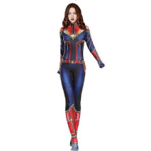 (S)Women's Captain Marvel Hero Suit Captain Marvel Costume Halloween Cosplay Dress Up