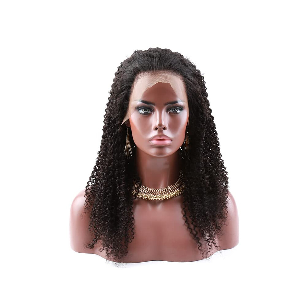 Unisex Black Brazilian Lace Front Wig 26 Inch Pre Plucked Virgin Human Hair 130% Density For Women