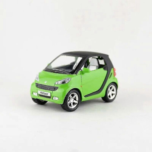 (WHITE)1:32 Scale Diecast Toy Model Smart Fortwo Car Pull Back Doors Openable Sound & Light Car Educational Collection Gift Small 1
