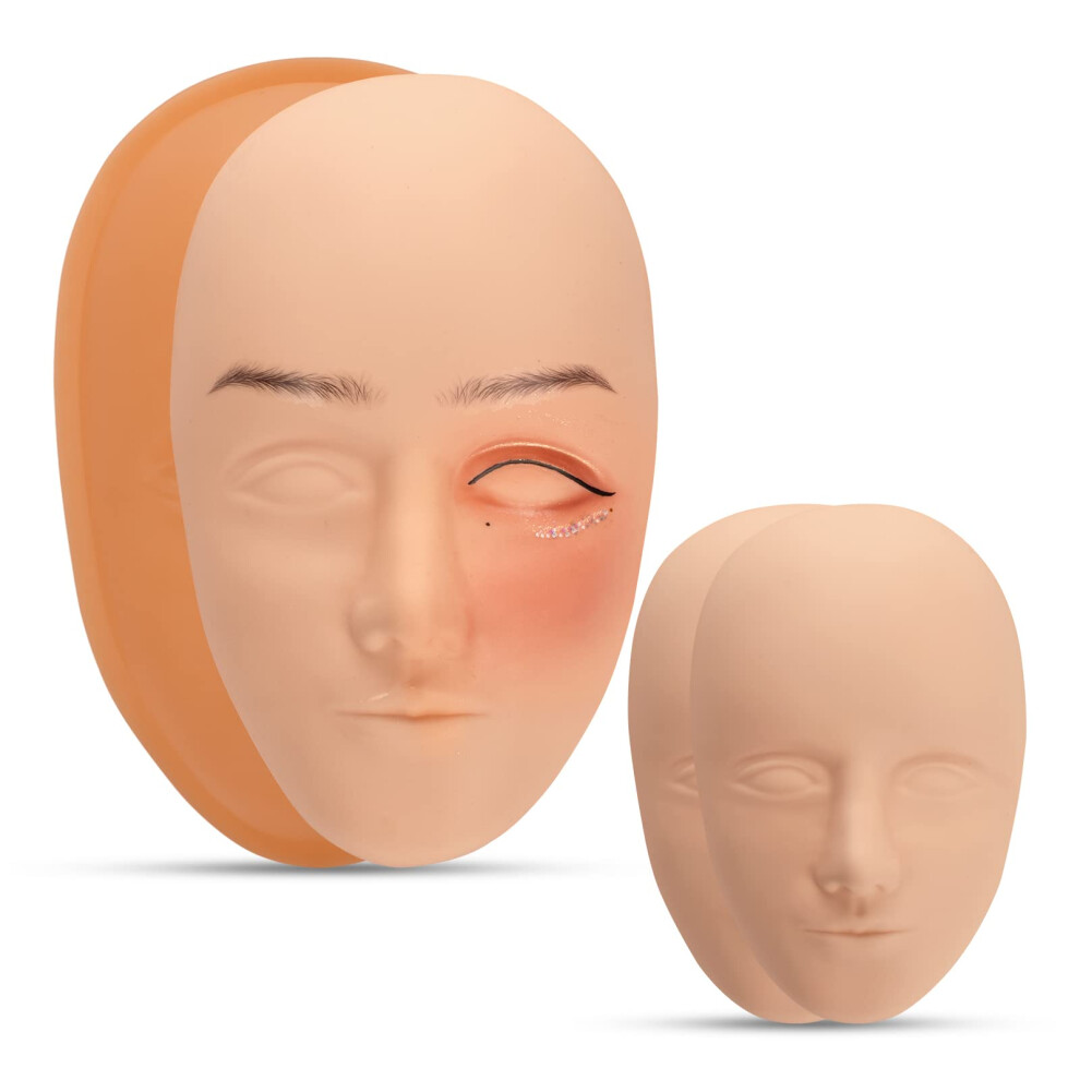 Tattoo Practice Skin Silicone Mannequin Head Kit with Realistic Texture and Replaceable Skins