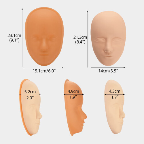 Tattoo Practice Skin Silicone Mannequin Head Kit with Realistic Texture and Replaceable Skins 1
