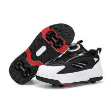 Kids Roller Shoes with Hidden Retractable Wheels Boys Girls 2in1 Skate Sneakers 11 UK Black
