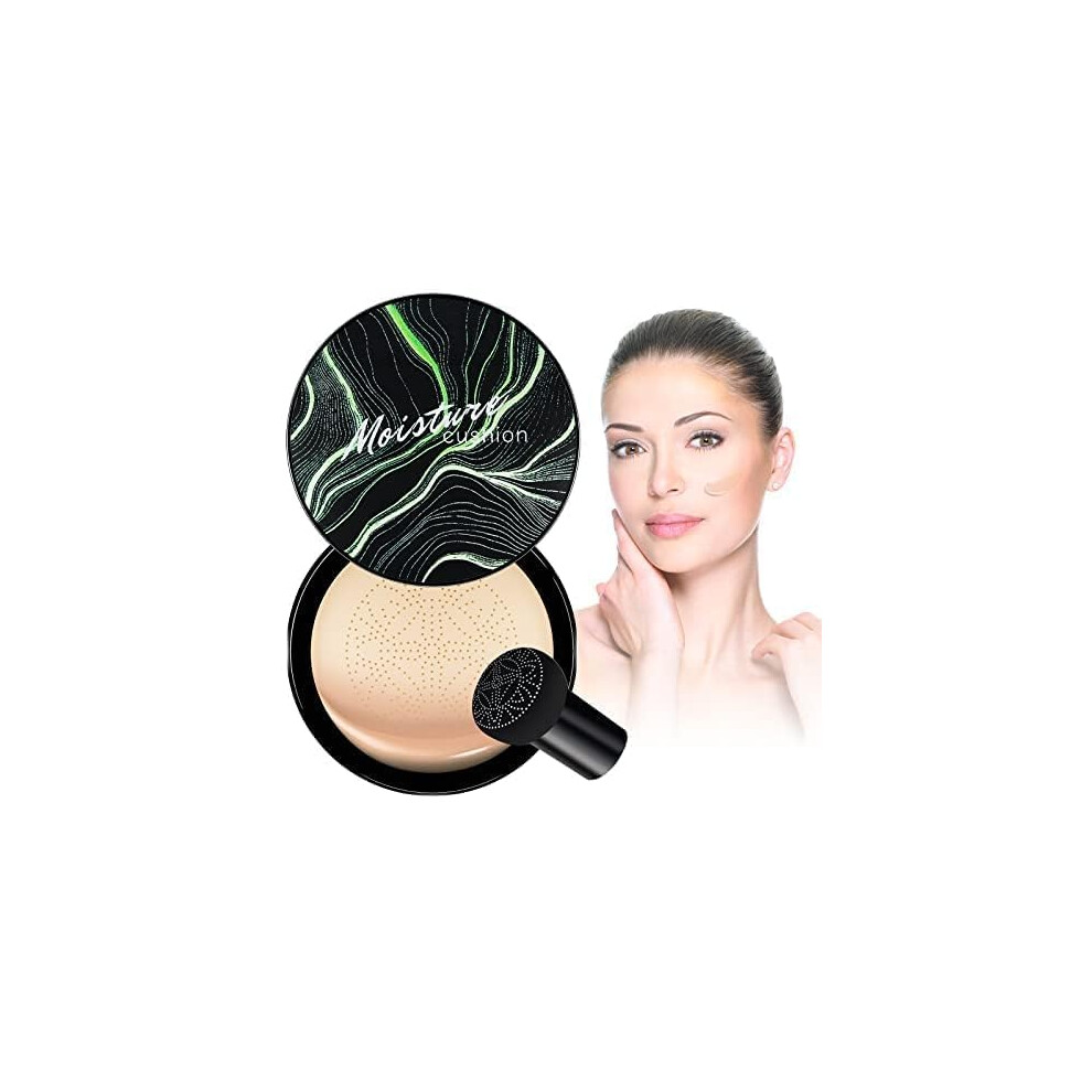 Mushroom Head Air Cushion Foundation Ivory, Full Coverage Waterproof BB CC Cream, Long Lasting Hydrating