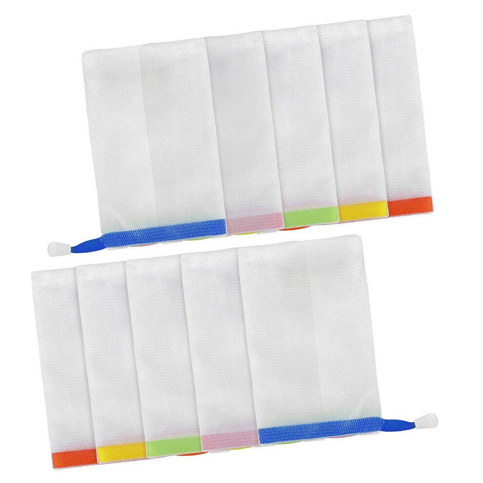 10 Pcs Exfoliating Soap Bag Nylon Soap Saver with Drawstring for Gentle Exfoliation and Rich Foam