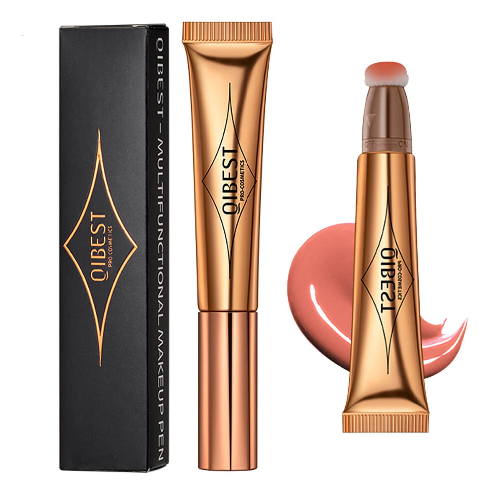 White Contour Stick With Highlighter Wand, Creamy 2 In 1 Design, Cushion Applicator, Long Lasting Matte Finish