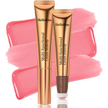 Liquid Blush Beauty Wand with Cushion Applicator, Cream Blush Peach Pink, Dewy LongLasting Color