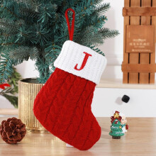 Knitted Christmas Stockings with Custom Letter Embroidery for Tree and Fireplace