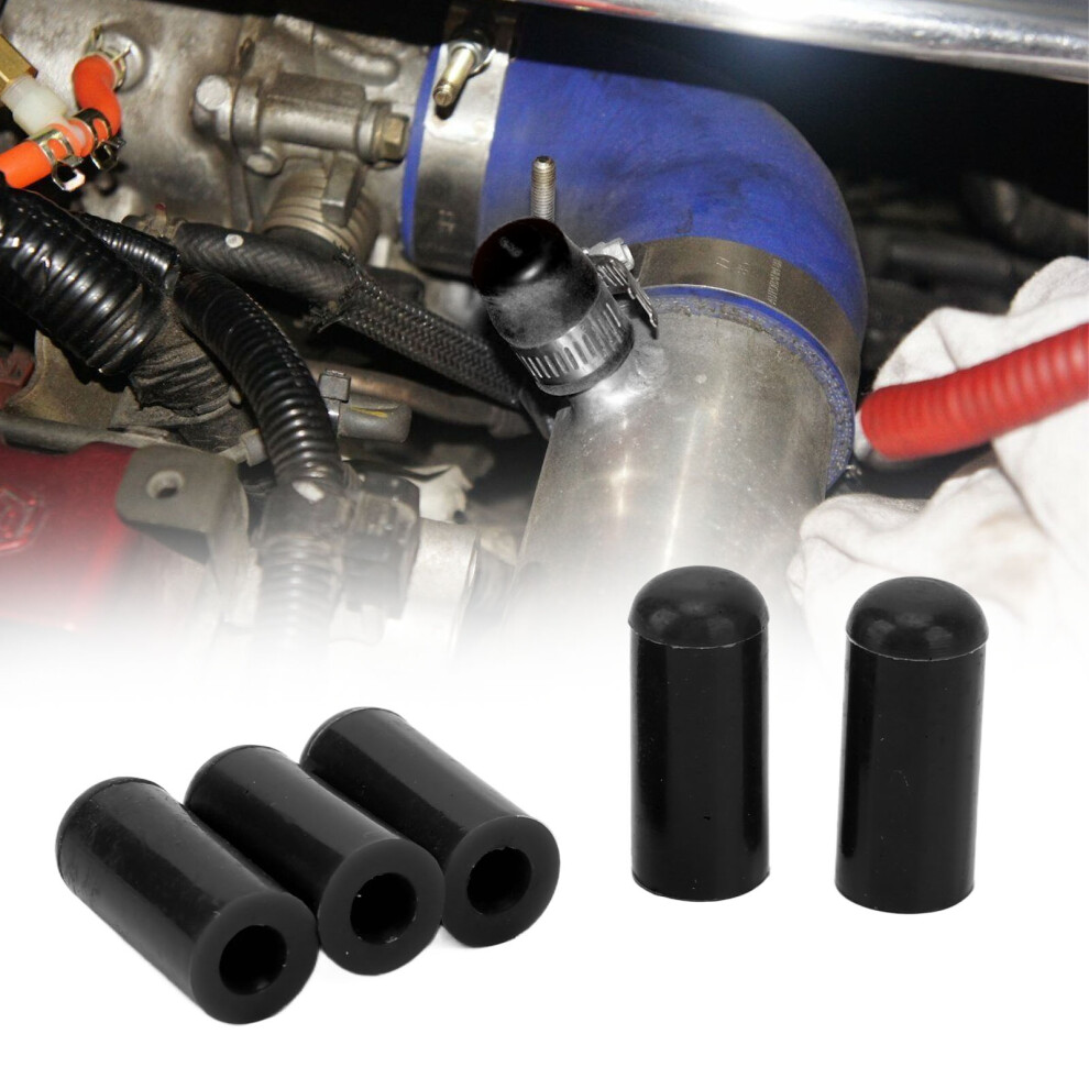 10Pcs Silicone Vacuum Hose End 4Mm Heat Resistant Blanking Cap Black 7621380976223