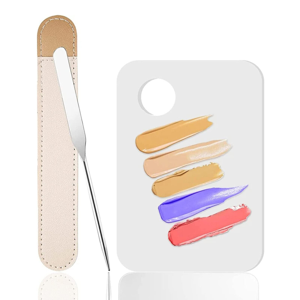 Makeup Spatula and Palette Set for Accurate Color Mixing, Foundation Eyeshadow and Nail Art