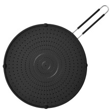 Silicone Splatter Screen with Handle, Heat Resistant Nonstick Frying Pan Cover for Kitchen Use