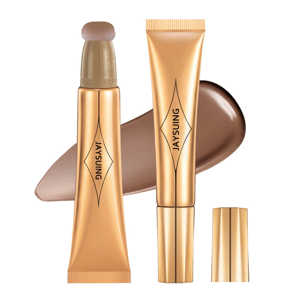 Liquid Blush Beauty Wand with Soft Cushion Applicator, Creamy Matte Blush Stick for Cheeks and Contour