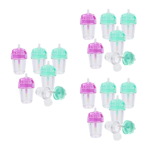21Pc Lip Gloss Tubes with Wand Clear Plastic Assorted Colors for DIY 1