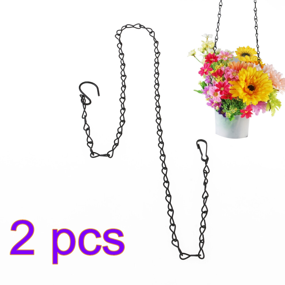 2 Pack Black Metal Hanging Chains For Bird Feeders Garden Lanterns 3621421238611