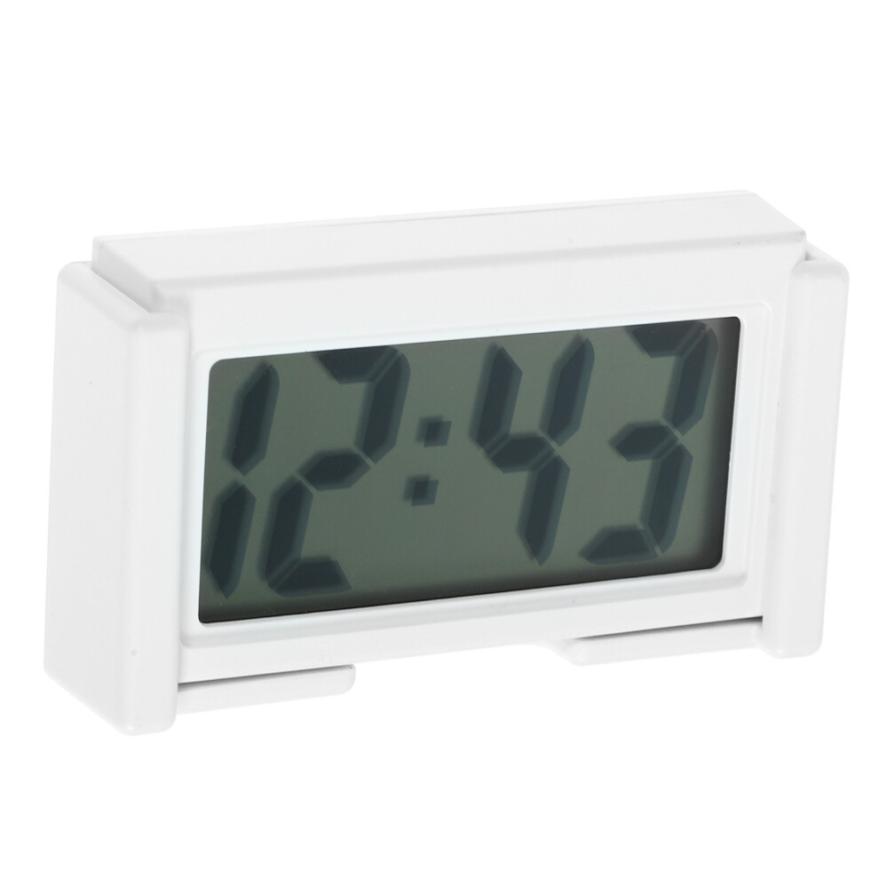 2Pcs Tiny Digital Clock For Car Dash Auto Mini Stick On White 3613894257800