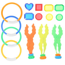 5Sets Colorful Plastic Dive Rings Pool Toys for Kids Swimming Practice