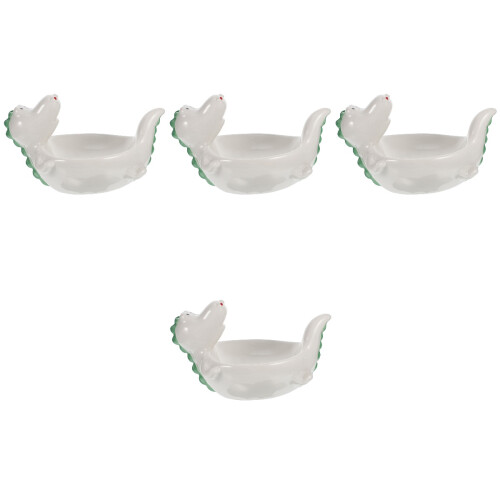 4Pcs White Ceramic Sauce Bowls Multi-Use Seasoning Tray for Kitchen 2