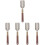 5Pcs Metal Tea Spoons with Wood Handle Silver Kitchen Scoop 7