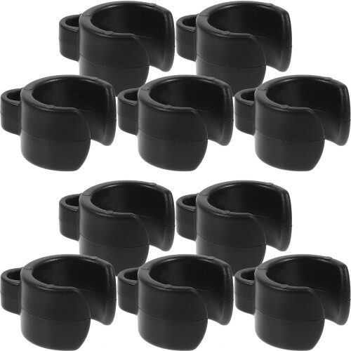 80Pcs Durable Black Plastic Cable Clamp for Mic Stand and Phone Holder 1