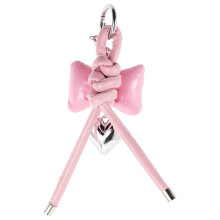 4Pcs Pink PU Bow Phone Charm Keychain for Mobile Case