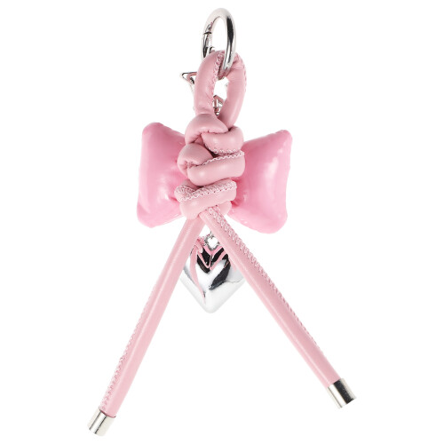 4Pcs Pink PU Bow Phone Charm Keychain for Mobile Case