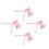 4Pcs Pink PU Bow Phone Charm Keychain for Mobile Case 10