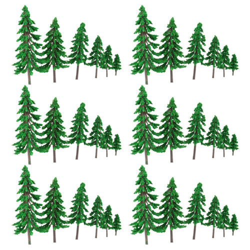 90Pcs Green Plastic Model Trees for Miniature Layout and Decoration