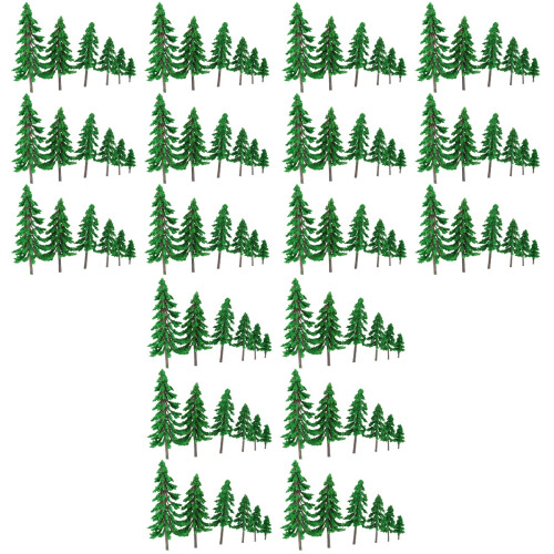 90Pcs Green Plastic Model Trees for Miniature Layout and Decoration 2