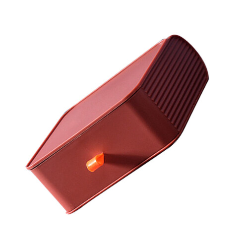 2Pcs Red Plastic Desktop Drawer Storage Box Stackable Home Organizer 1