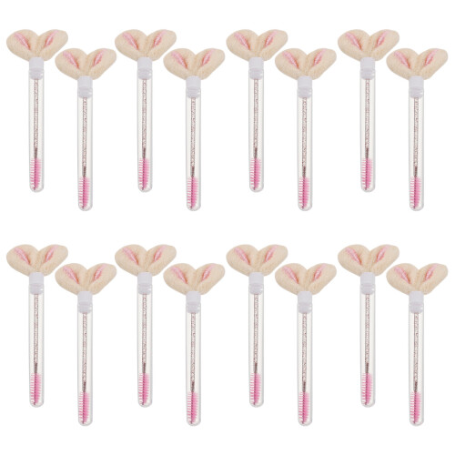 60Pcs Pink Crystal Lash Extension Brushes Disposable Eyelash Wands