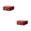 2Pcs Red Plastic Desktop Drawer Storage Box Stackable Home Organizer 6