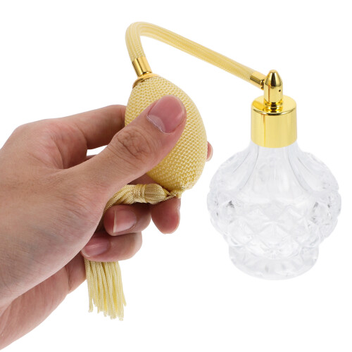 2Pcs Durable Khaki Glass Perfume Bottles Refillable for Lotion Spray 1