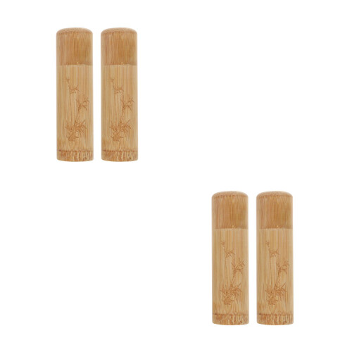 4Pcs Bamboo Pet Funeral Compact Durable Light Brown Urns 2