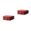 2Pcs Red Plastic Desktop Drawer Storage Box Stackable Home Organizer 7