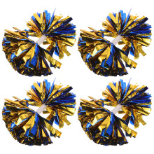 12St Metallic Cheerleading Pom Poms Pet Handvat Voor Dance Team Spirit