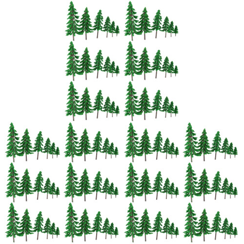 90Pcs Green Plastic Model Trees for Miniature Layout and Decoration 1