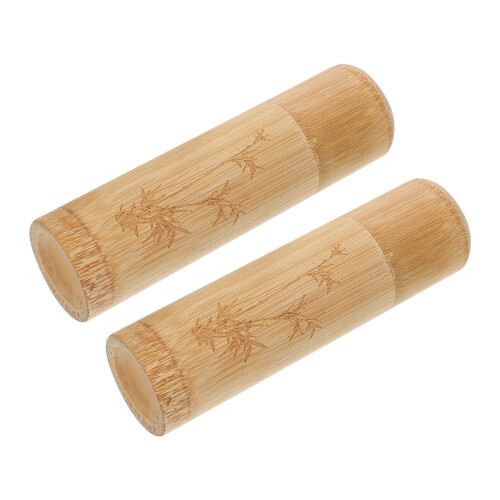 4Pcs Bamboo Pet Funeral Compact Durable Light Brown Urns 1
