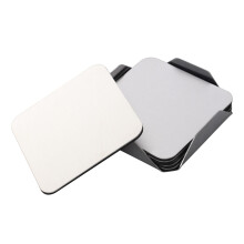 12Pcs Square Stainless Steel Cup Mats Silver Non-Slip Coasters