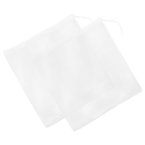 8Pcs Drawstring Water Pump Mesh Bags White Polyester Pond and Aquarium